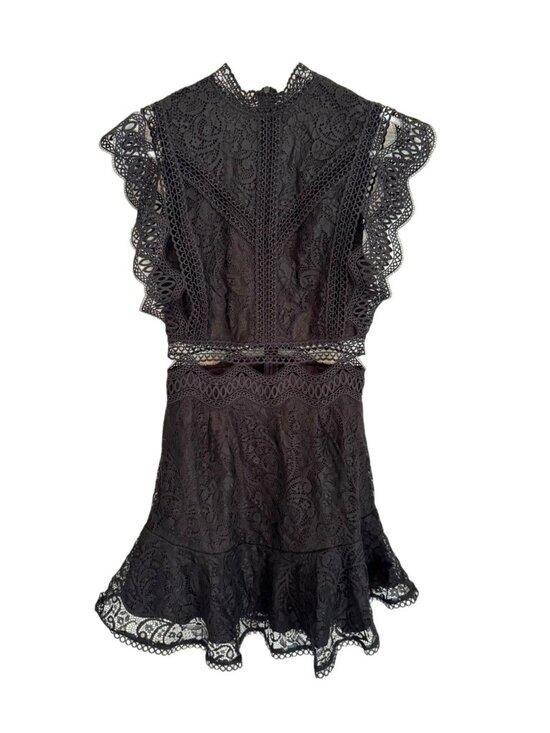 Hello Molly Dresses & Skirts - Hello Molly Black Lace Mini Dress Ruffle Cut Out Flutter Sleeves LBD NEW 2 Date